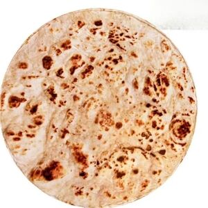 1pc 70" Round Warm Mexican Pancake Tortilla Print Soft Blanket New!